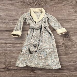 Ink+Ivy Women’s Paisley Floral Fleece Robe Sherpa Collar Cuffs Size S/M